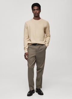 Mango Man Ribbed Knitted Long-Sleeved T-Shirt  - Image 5