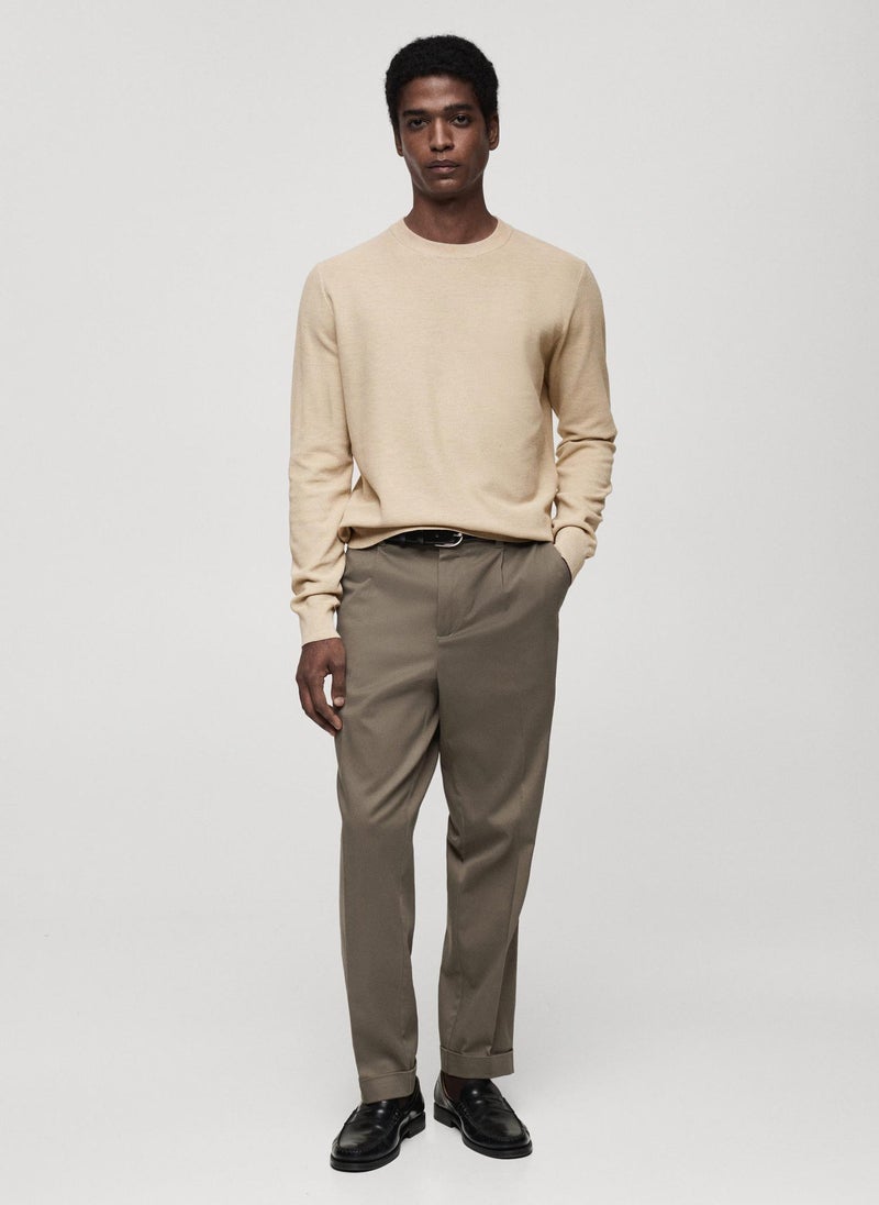 Mango Man Ribbed Knitted Long-Sleeved T-Shirt - Image 5