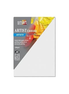 Smart 5 Pieces - White Blank Art Paintings Stretched Artist Painting Acrylic Oil Painting Wood Painting Cotton Art Painting DIY Board Adults Kids Workout 25X25 Cm By Smart 280gm  - Image 2
