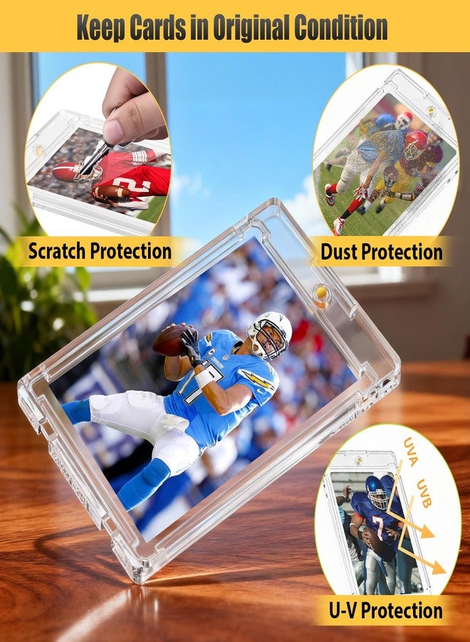 Superlong 75pt Magnetic Card Holder, 15ct Sports One Touch Card Holders with U-V Protection, Hard Plastic Trading Magnetic Case with 2 Strong Magnets for Baseball Game Collector Display Storage - Image 4
