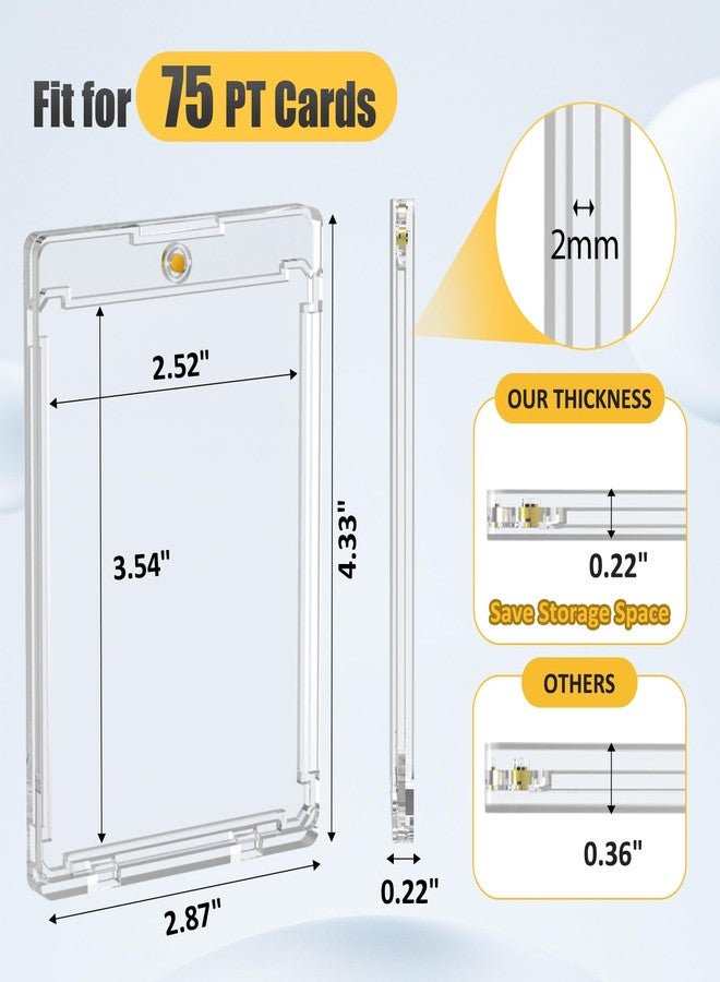 Superlong 75pt Magnetic Card Holder, 15ct Sports One Touch Card Holders with U-V Protection, Hard Plastic Trading Magnetic Case with 2 Strong Magnets for Baseball Game Collector Display Storage - Image 2