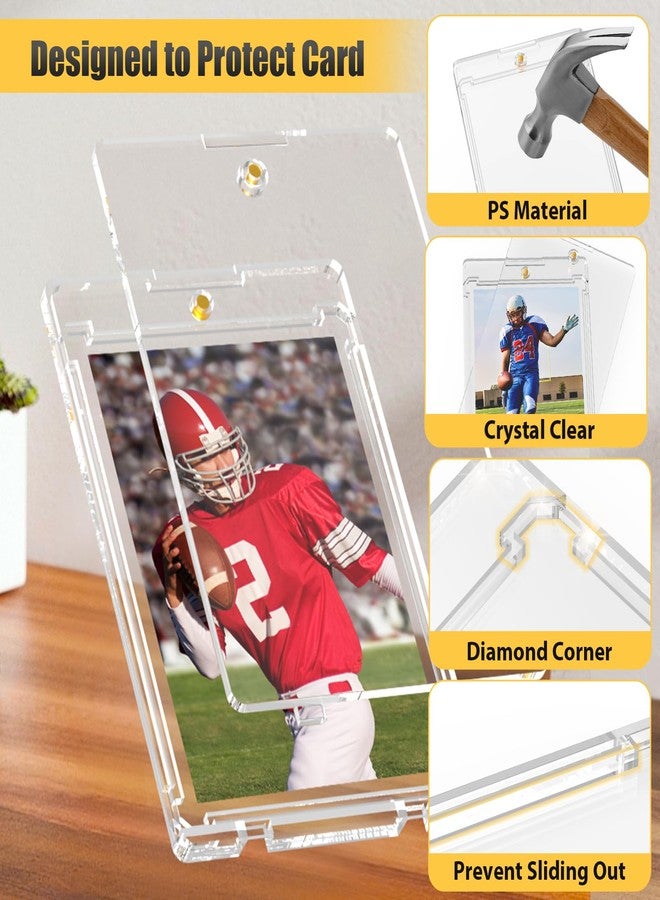 Superlong 75pt Magnetic Card Holder, 15ct Sports One Touch Card Holders with U-V Protection, Hard Plastic Trading Magnetic Case with 2 Strong Magnets for Baseball Game Collector Display Storage - Image 5