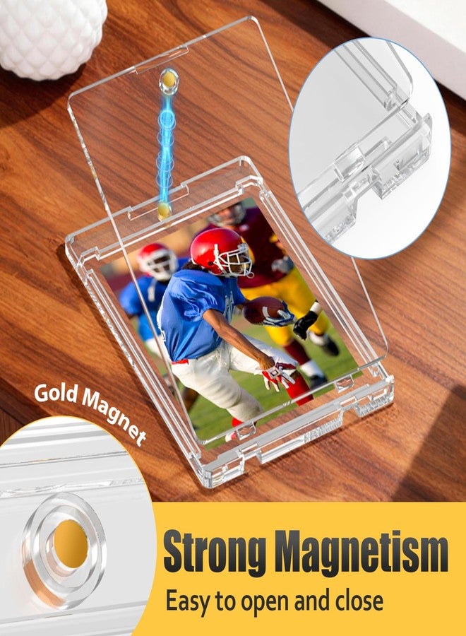 Superlong 75pt Magnetic Card Holder, 15ct Sports One Touch Card Holders with U-V Protection, Hard Plastic Trading Magnetic Case with 2 Strong Magnets for Baseball Game Collector Display Storage - Image 3