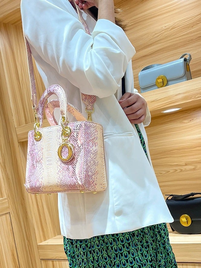 Snake Pattern New Princess Diana Bag, High-End One-Shoulder Cross-Body Bag, Summer Style Women'S High-End Fashion Handbag - Image 3