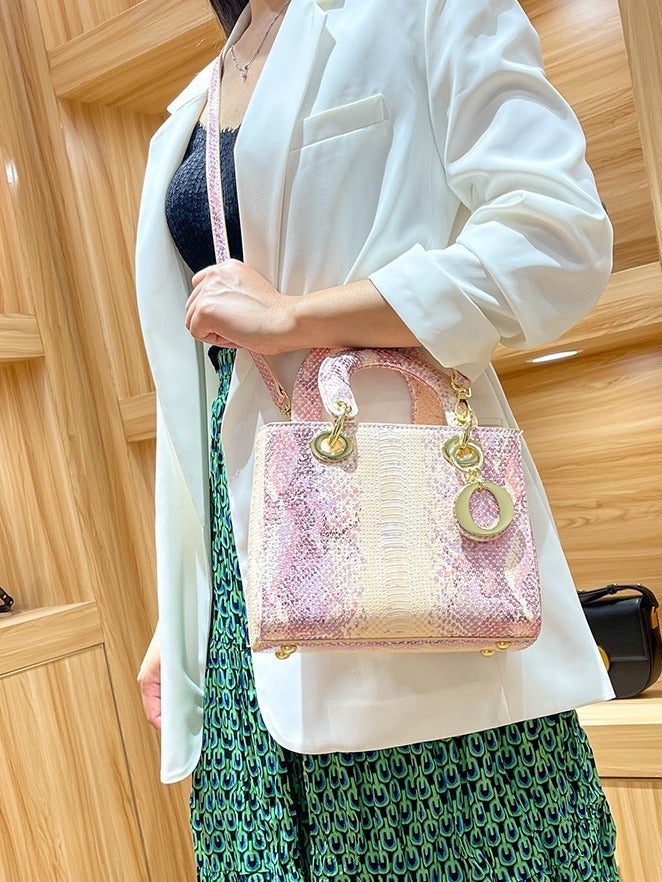 Snake Pattern New Princess Diana Bag, High-End One-Shoulder Cross-Body Bag, Summer Style Women'S High-End Fashion Handbag - Image 2