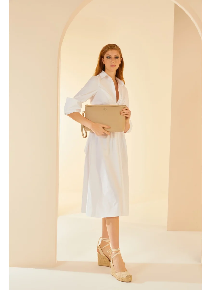 بيير كاردان Sand Beige Crossbody Bag 05PO24Y1871-P Kbj