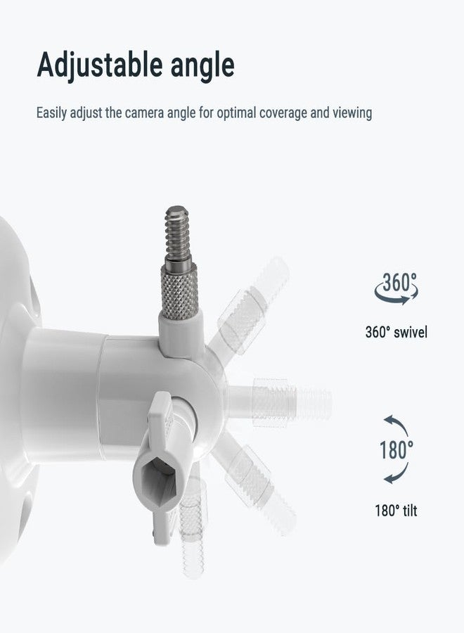 Holicfun 360° Adjustable Indoor/Outdoor Security Camera Wall Mount - Universal 1/4"-20 Thread Mounting Bracket for Ring, Blink, Eufy, Google Nest, Arlo, Wyze & More - White - Image 3