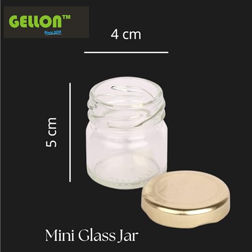 Gellon 24 Pc Small Glass Jars with Golden lid 50 ml, small glass container with lid, Small Jar for Crafts, Wedding, Spices, DIY and Candle Making Glass Jar - Image 4
