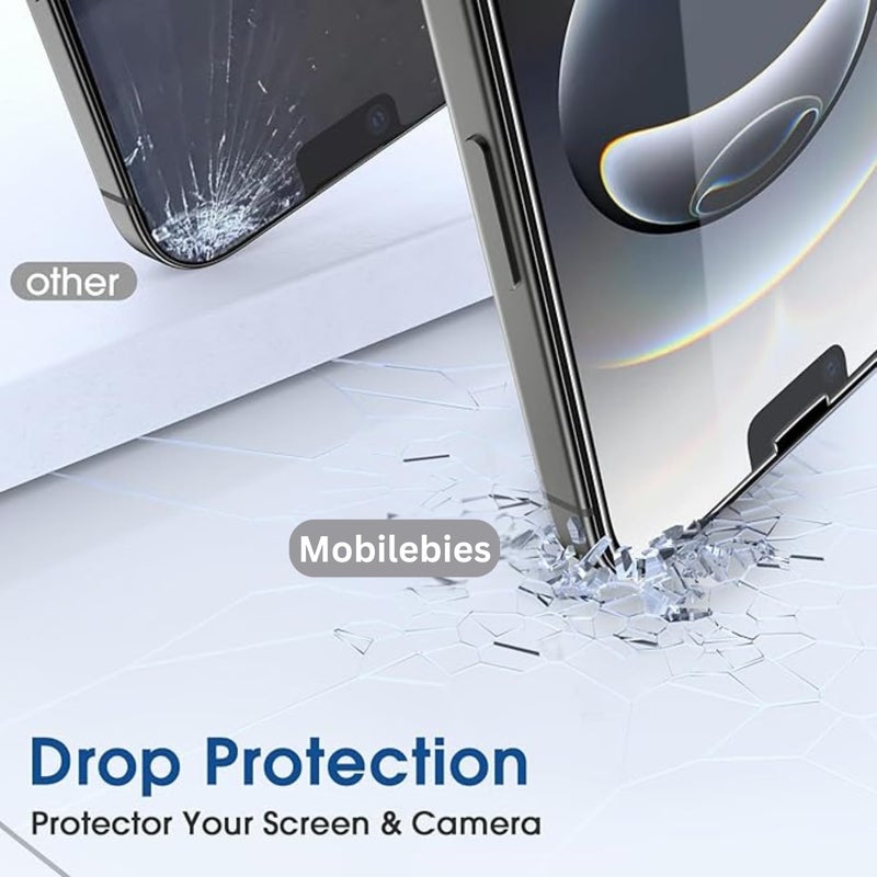 Mobilebies Premium Tempered Glass Screen Protector Guard For iPhone 16e (6.1 Inch, Pack of 1) |Ultra Clear & Edge to Edge Coverage With Easy to installation kit - Image 2