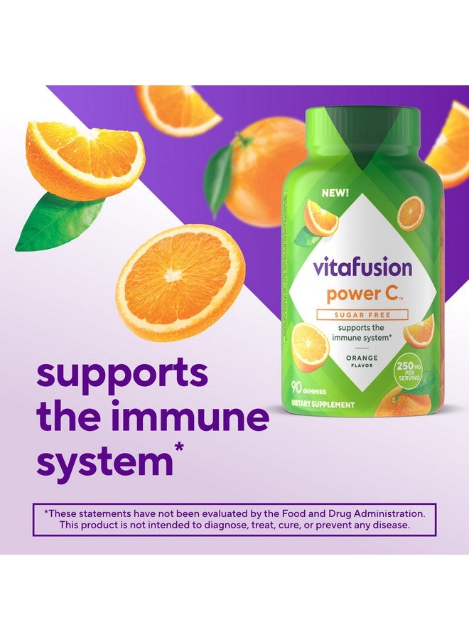 VITAFUSION Sugar Free Power C Vitamin C Gummies, Daily Adult Vitamins for Immune System Support (1), Orange Flavor, 90 Count - Image 2