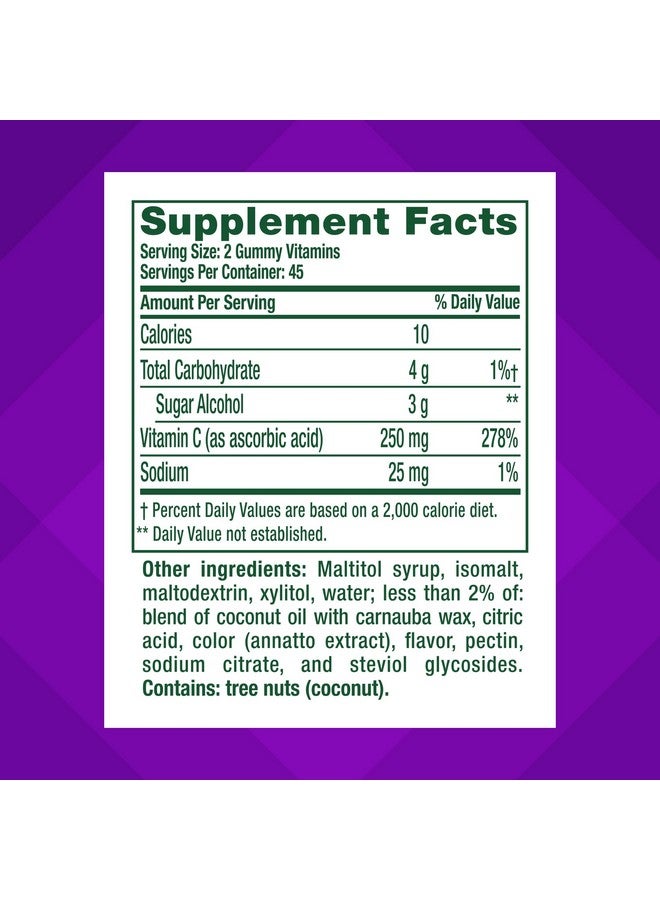 VITAFUSION Sugar Free Power C Vitamin C Gummies, Daily Adult Vitamins for Immune System Support (1), Orange Flavor, 90 Count - Image 3