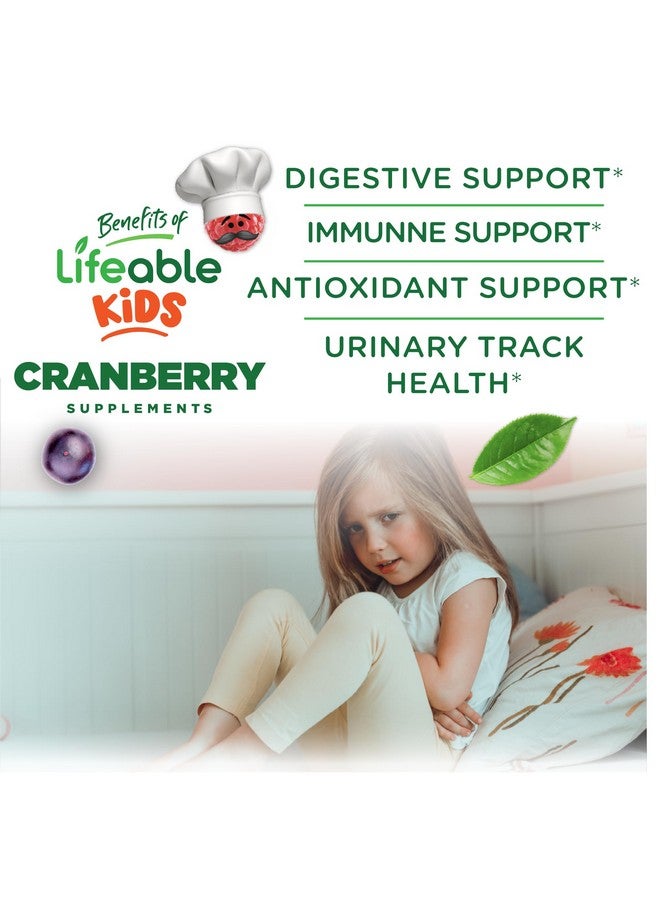 Lifeable Cranberry Gummies for Kids | 25000 mg Equivalency | Great Tasting Cranberry Supplement | for Urinary Tract Health, Bladder & Digestive Support | Vegan and Non GMO Cranberries | 60 Count - Image 3