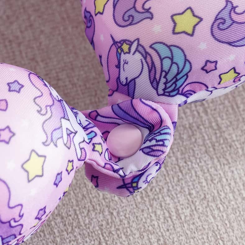 Pan Home Unicorn Memory Foam Kids Travel Pillow 23x23x8cm - Pink - Image 2