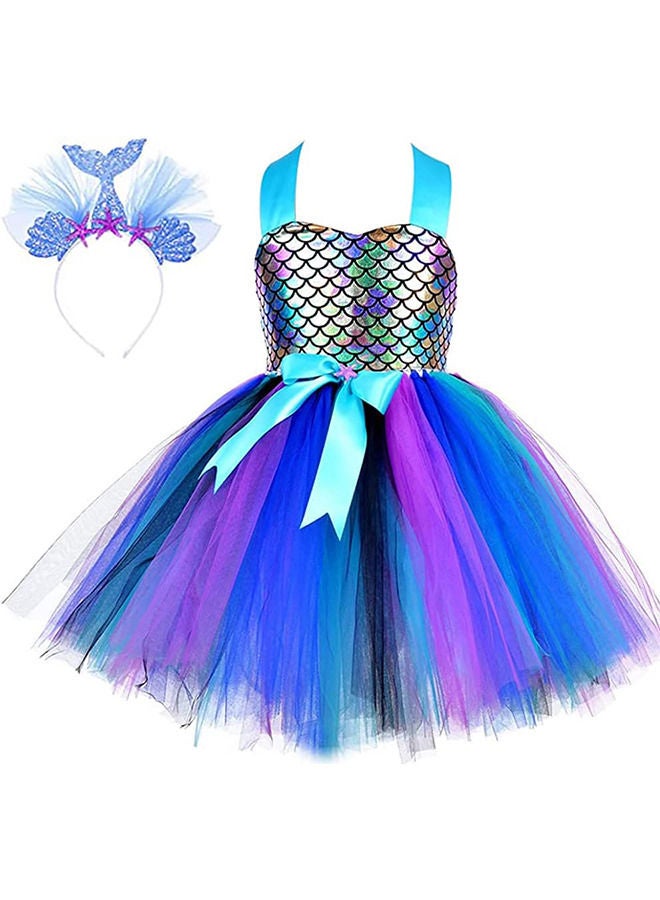 YelaJoy Girl Mermaid Dress Led Illuminated Mermaid Figure Dressing Gift Princess Dress Birthday Gift 9-10 Years Old XXL - Image 2