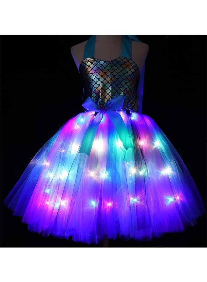 YelaJoy Girl Mermaid Dress Led Illuminated Mermaid Figure Dressing Gift Princess Dress Birthday Gift 9-10 Years Old XXL - Image 3