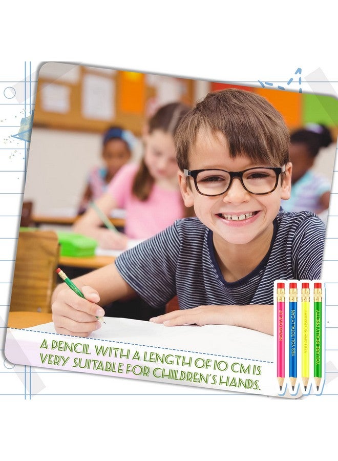 Tinlade 72 Pcs Inspirational Golf Pencils With Erasers For Kids Bulk 4 Colors Quotes Presharpened Neon Mini Pencils Motivational Half Pencils Back To School Gifts For Students Office Supplies - Image 4