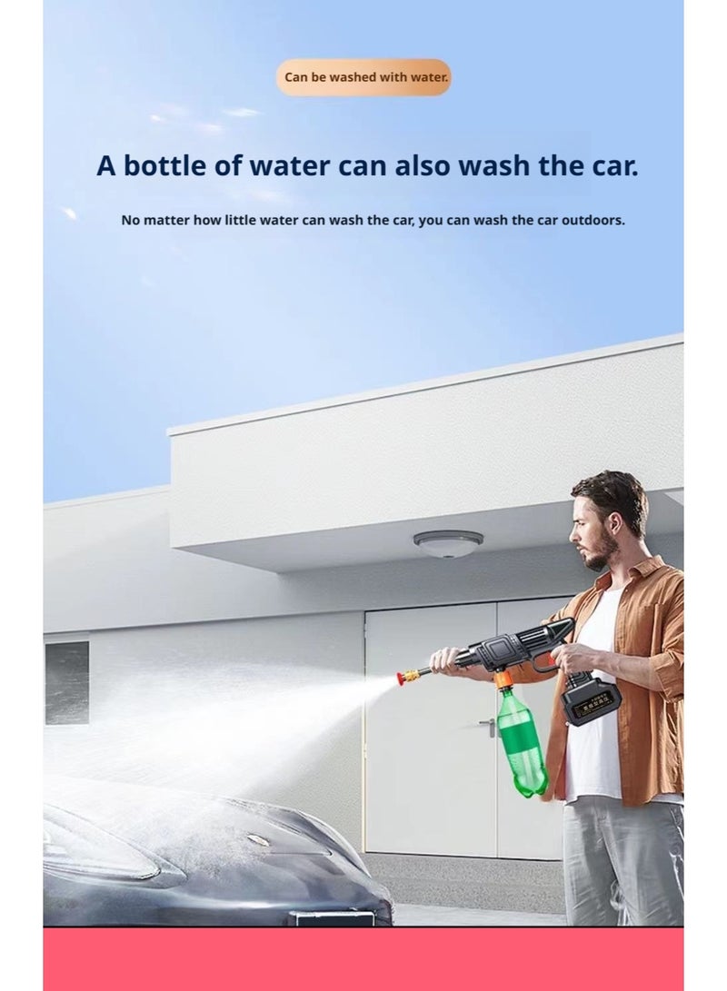 Halamine Car Washing Machine ，With Lithium Battery- Cordless Portable Electric Water High Pressure Washer Gun, Used for Floor Cleaning for Car Washes and Garden Watering  - Image 2