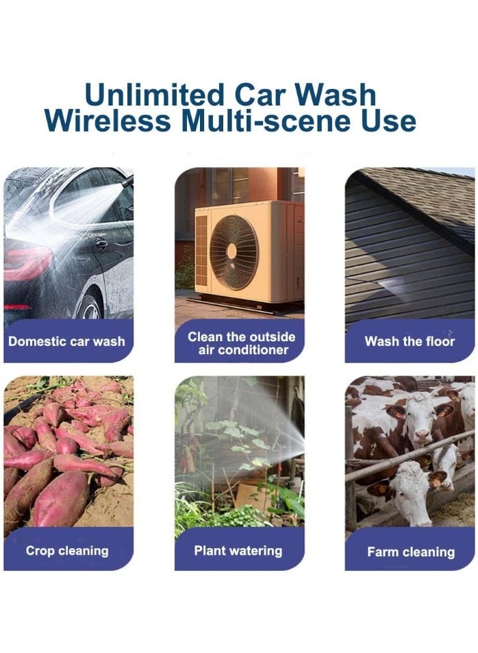هالامين آلة غسيل السيارات ， مع بطارية ليثيوم - مسدس غسيل كهربائي محمول لاسلكي عالي الضغط للمياه الكهربائية، يستخدم لتنظيف الأرضيات لغسيل السيارات وسقي الحدائق - Image 5