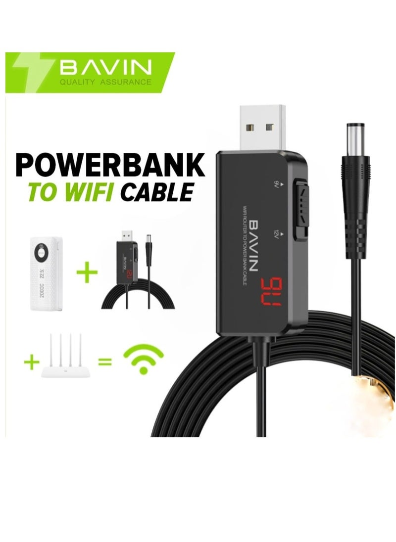 Bavin USB Router Extension To Connect Router To Wall Charger Car Charger And Power Bank 1M DC 5V to 9V/12V  - Image 1