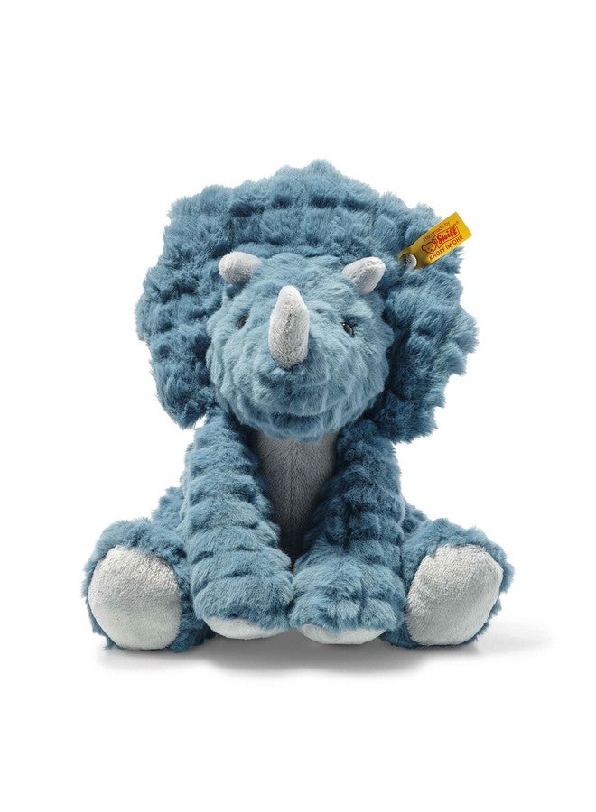 Steiff Dixi Triceratops, Premium Triceratops Stuffed Animal, Triceratops Toys, Stuffed Triceratops, Triceratops Plush, Dinosaur Stuffed Animal For Girls Boys And Kids, Soft Cuddly Friends (Blue, 11") - Image 1