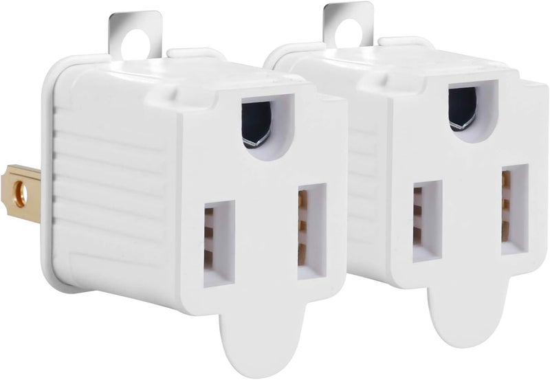 TENINYU Grounded Adapter 3-Prong to 2-Prong Outlet Converter - 3 Pin to 2 Pin Plug Socket Adapter Extension for Electrical Cord, Household, Workshops, Industrial, Machinery (2 Pack) - Image 2