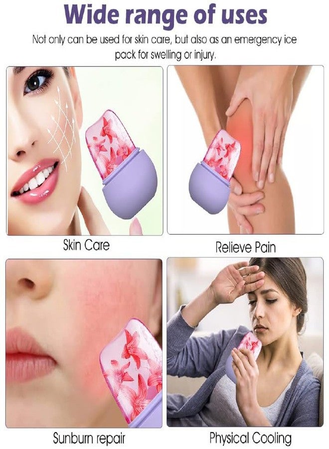 LISHER Ice Roller for Face Massage & Eye, Anti-Leak Silicone Ice Face Roller Ice Mould With Cleansing Brush, Women Skin Care Ice Facial Roller for Eliminate Edema & Calm Skin, Shrink Pore (Purple) - Image 4