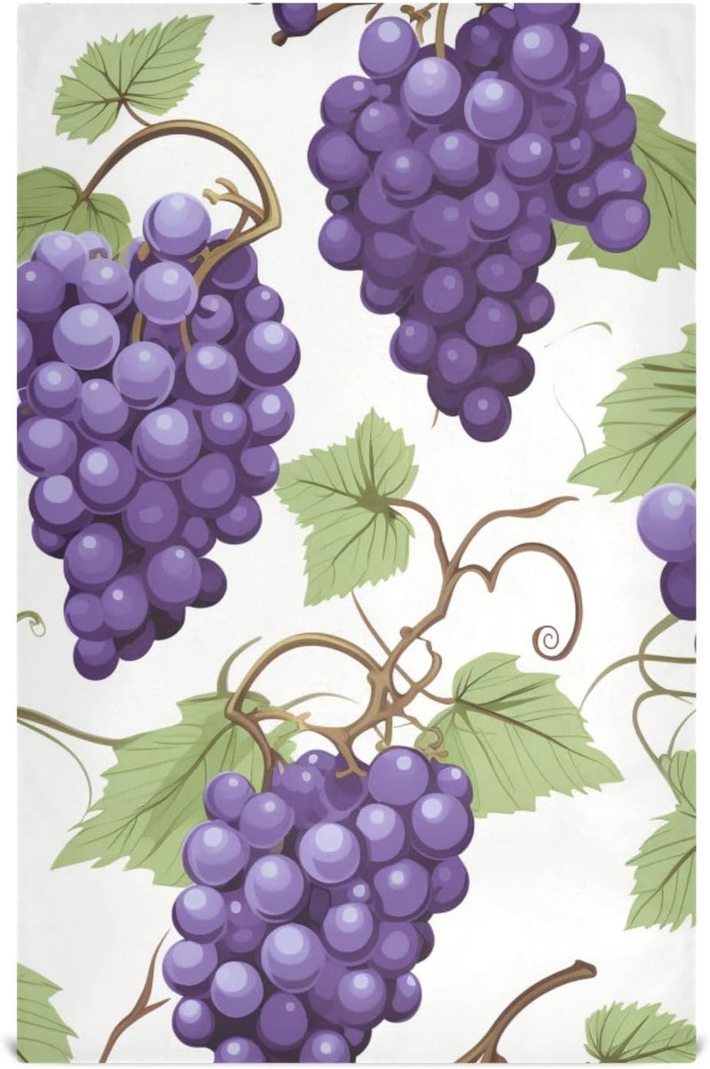 Bolaz Purple Grapes Kitchen Towel Dish Towels Quick Drying Tea Towels Absorbent Hand Towels for Kitchen Sink Dinner Table 28 x 18 Inches Set of 4 - Image 2