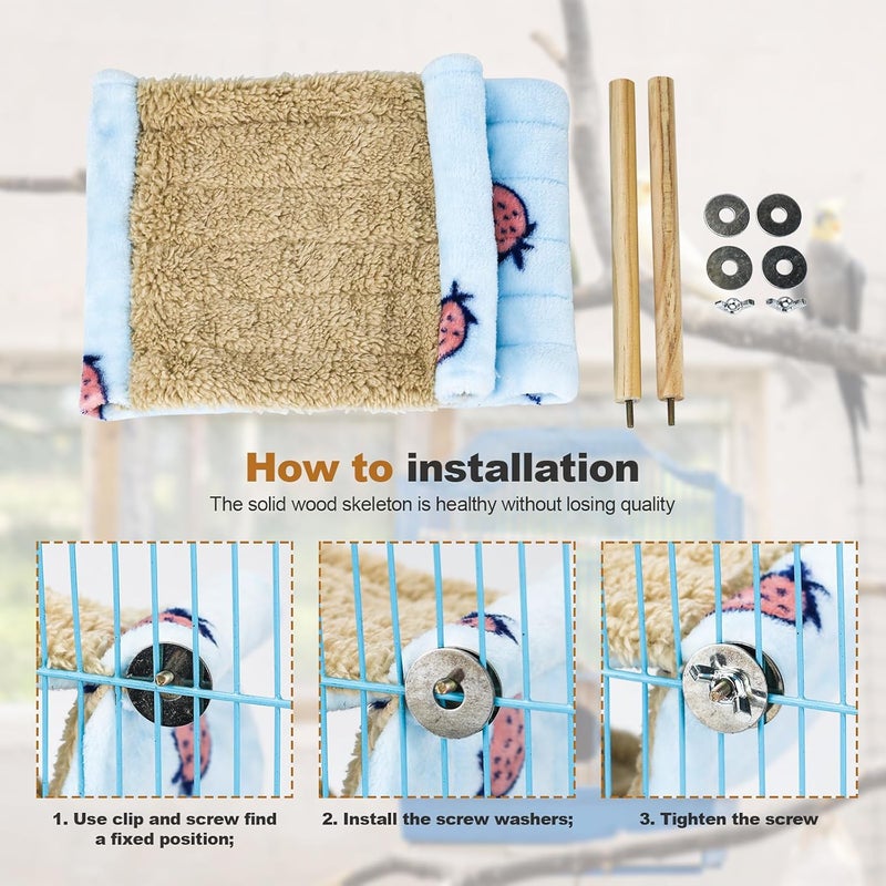 Cama para pájaros para jaula colgante, hamaca para acurrucarse, cabaña, tienda de campaña de loro, juguete para rodar de pájaros, perca para periquitos, cacatúa, pinzón conures - Image 4