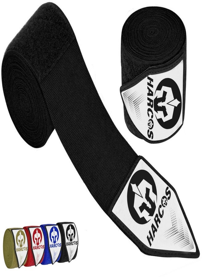 Harcos Breathable Boxing Hand Wrap Inner Gloves Elasticated Thumb Loop Bandages,Men Women Mitts Straps Wrist Protection Muay Thai (Black, 108 Inches (2.75 Meter)) - Image 1