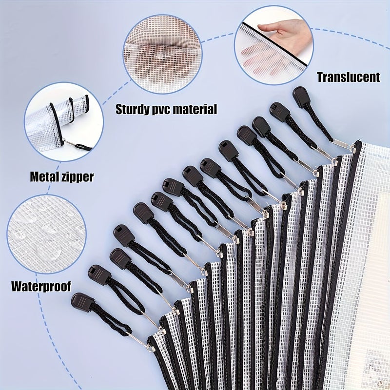 Mesh Zipper Pouch Document File Pocket Multipurpose Black Bill Organizer Folder Suitable For Office And Household Use 1 Pack - Image 5