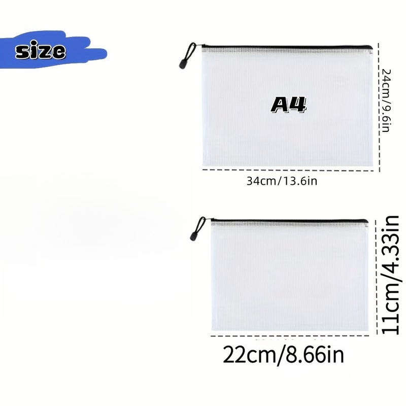 Mesh Zipper Pouch Document File Pocket Multipurpose Black Bill Organizer Folder Suitable For Office And Household Use 1 Pack - Image 1