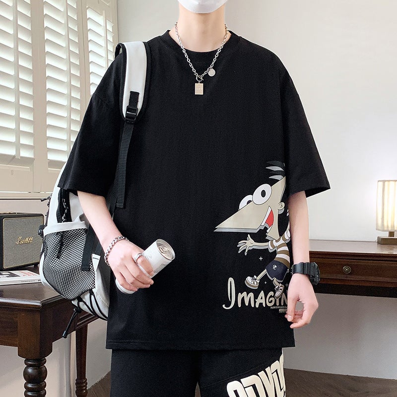 Summer Cotton Short-Sleeved T-Shirt Boys 12-15 Years Old Teenagers Junior High School Students 13 Trendy Half-Sleeved 14 Summer Top 16 - Image 1