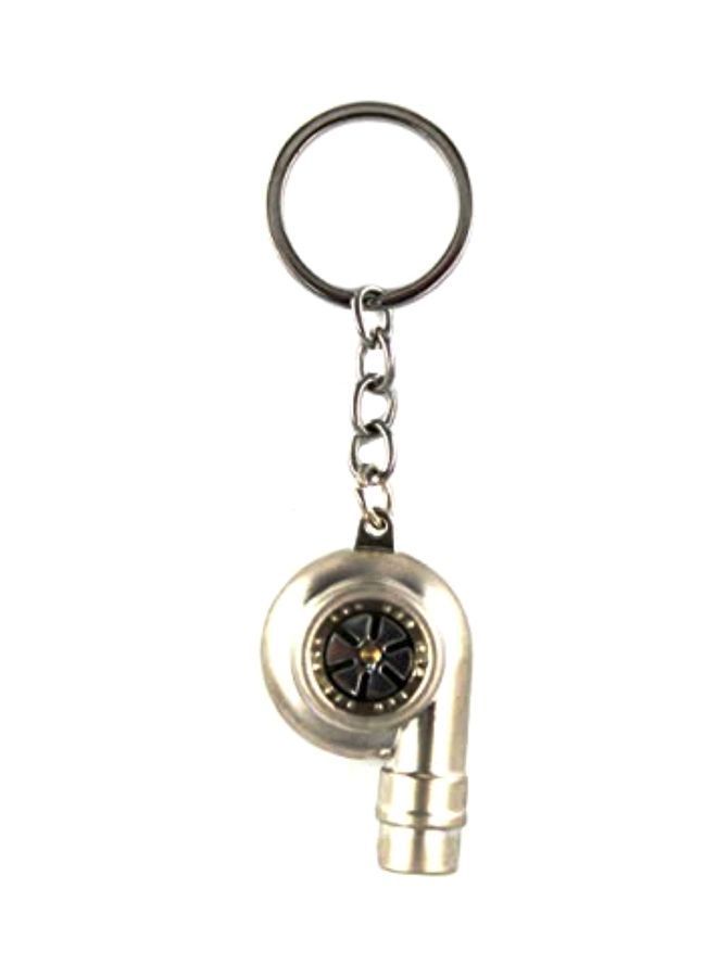 NIBEMINENT Turbocharger Whistle Keychain With Ring Silver
