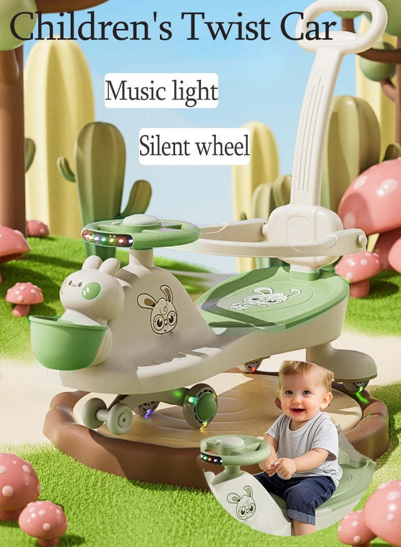 Ride on Swing Cars for Kids Baby，Children's Rocking Car, Light Twisting Magic Children's Car, Children can Sit in the Stroller, Extended Baby Rocking Car, Riding Toys for Young Children, with PU Luminous Wheels, with Storage Box, Environmentally Friendly Material, Smooth Sliding, Anti-Rollover, Suitable for Children Aged 1 to 6 - Image 1