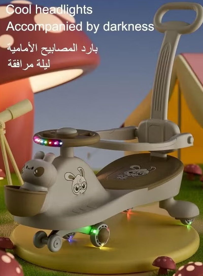 Ride on Swing Cars for Kids Baby，Children's Rocking Car, Light Twisting Magic Children's Car, Children can Sit in the Stroller, Extended Baby Rocking Car, Riding Toys for Young Children, with PU Luminous Wheels, with Storage Box, Environmentally Friendly Material, Smooth Sliding, Anti-Rollover, Suitable for Children Aged 1 to 6 - Image 5