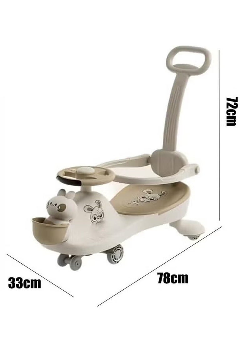 Ride on Swing Cars for Kids Baby，Children's Rocking Car, Light Twisting Magic Children's Car, Children can Sit in the Stroller, Extended Baby Rocking Car, Riding Toys for Young Children, with PU Luminous Wheels, with Storage Box, Environmentally Friendly Material, Smooth Sliding, Anti-Rollover, Suitable for Children Aged 1 to 6 - Image 2