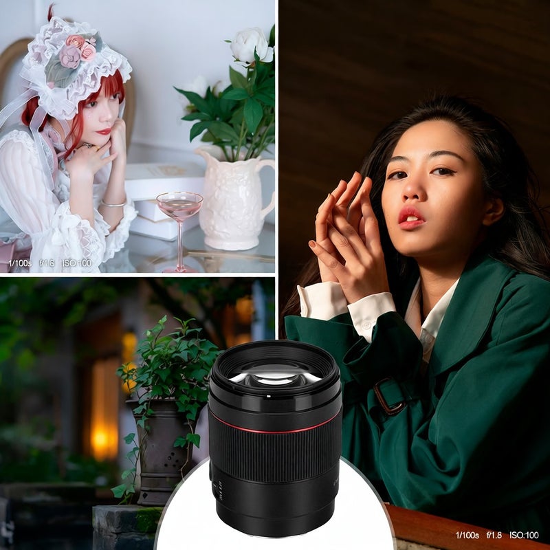 عدسة كاميرا YNLENS YN85mm F1.8S DF 85MM بالتركيز التلقائي، فتحة قابضة كبيرة F1.8، 9 شفرات ضمن 8 مجموعات، محرك تركيز عالي الجودة، تركيز ذكي على الوجه، لاستبدال عدسات كاميرات سوني E-Mount - Image 5