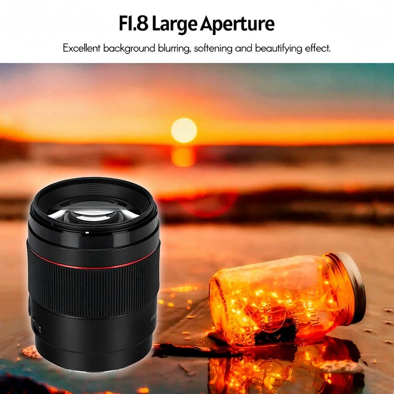 عدسة كاميرا YNLENS YN85mm F1.8S DF 85MM بالتركيز التلقائي، فتحة قابضة كبيرة F1.8، 9 شفرات ضمن 8 مجموعات، محرك تركيز عالي الجودة، تركيز ذكي على الوجه، لاستبدال عدسات كاميرات سوني E-Mount - Image 4