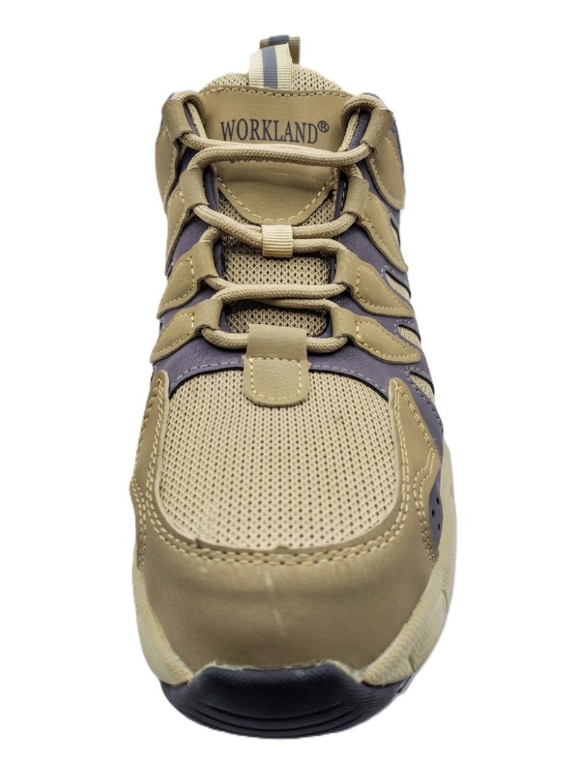 Workland Non-Metal Safety Shoes SBP Composite Toe Anti-Slip Oil Resistant Work Shoes (Beige color) - Image 2