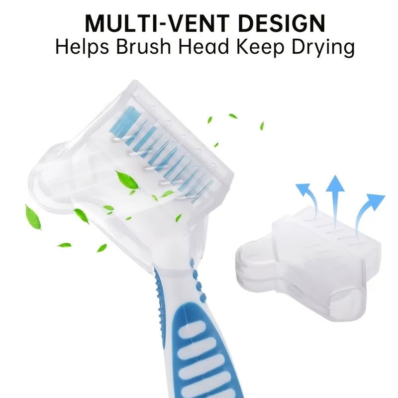 3pcs Denture Toothbrush Protector Set Portable Travel Case Ventilation Holes for Clean Breathable Storage - Image 2