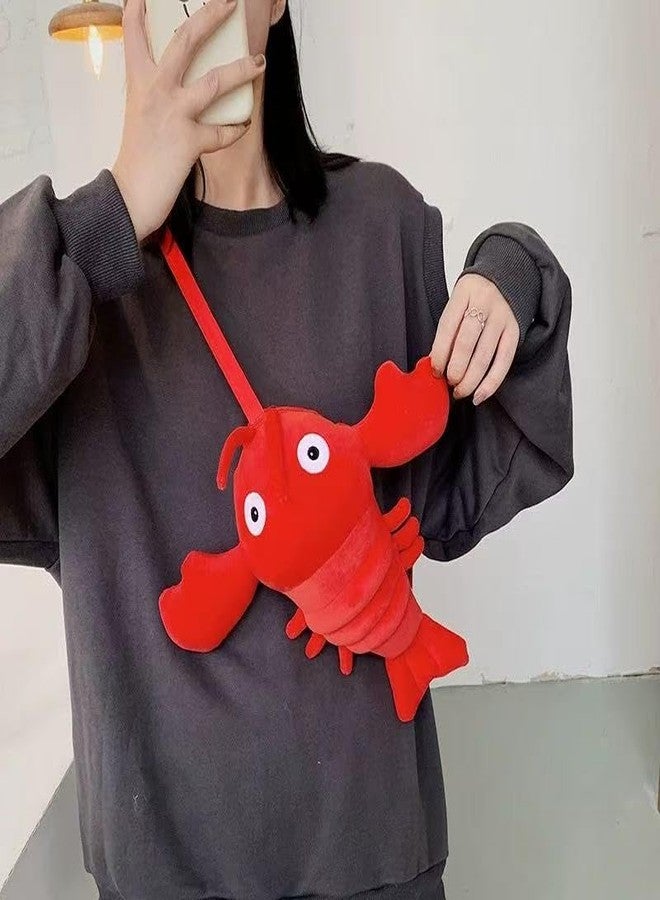 Ueeksry Adorable Lobster Plush Shoulder Bag - Kawaii Animal Shape Crossbody Bag, Novelty Purse Wallet Messenger Bag - Image 2