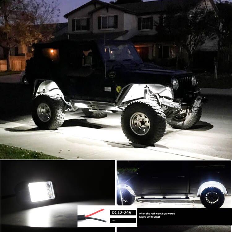 Nicoko 4Pods Pure White 72 LEDs SMD Chips 72w High Power Rock Lights Super Bright White Offroad Car Boat Underglow Lights IP68 Waterproof for Truck SUV UTV ATV RZR - Image 5