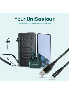 AMBRANE Ambrane Unbreakable 3A Fast Charging 1.5m Braided Type C Cable for Smartphones, Tablets, Laptops & other Type C devices, 480Mbps Data Sync, Quick Charge 3.0 (RCT15A, Green)  - Image 3