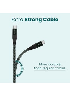 AMBRANE Ambrane Unbreakable 3A Fast Charging 1.5m Braided Type C Cable for Smartphones, Tablets, Laptops & other Type C devices, 480Mbps Data Sync, Quick Charge 3.0 (RCT15A, Green)  - Image 4