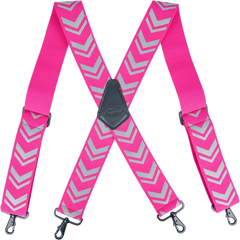 KUNN Safety Reflective Suspender Safety High Visibility Women Work Suspender,Pink - Image 2
