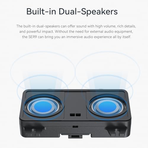 Beelink SER9 AI Mini PC, AMD Ryzen AI 9 HX 370(up to 5.1GHz) 12C/24T, Mini Computer 32GB LPDDR5X RAM 1TB NVMe PCIe4.0x4 SSD, Mini Desktop PC Built-in MIC/Speakers/USB4/WiFi6/BT5.2/2.5G - Image 4