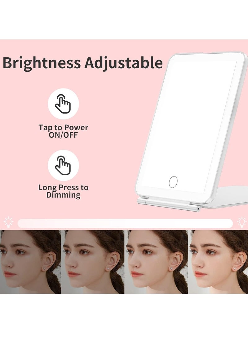 Mecion Makeup Mirror with 10X Magnifying Mirror, Vanity Mirror with 80 LED Lights, Rechargeable 2500mAh Batteries, Travel LED Mirror with 3 Color Lights, Compact Light Up Mirror, Travel Essentials for Women  - Image 4