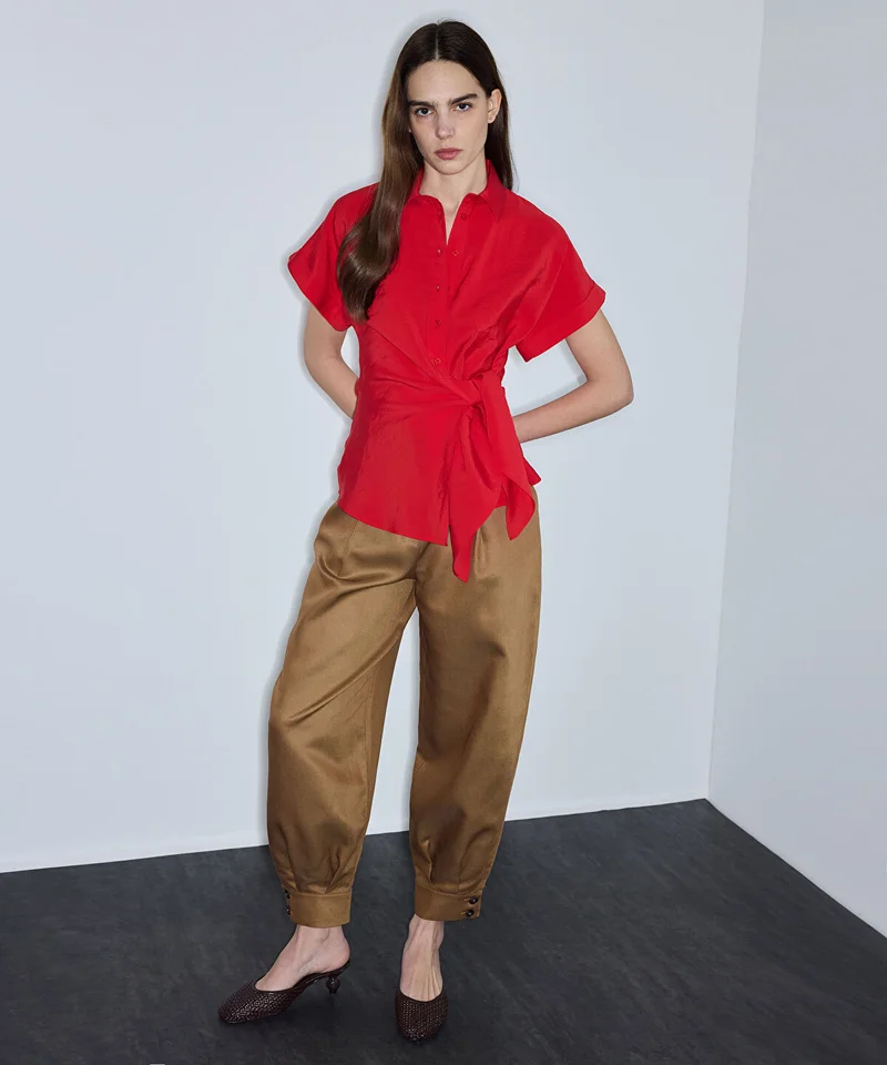 Ipekyol Asymmetric Tie Waist Shirt