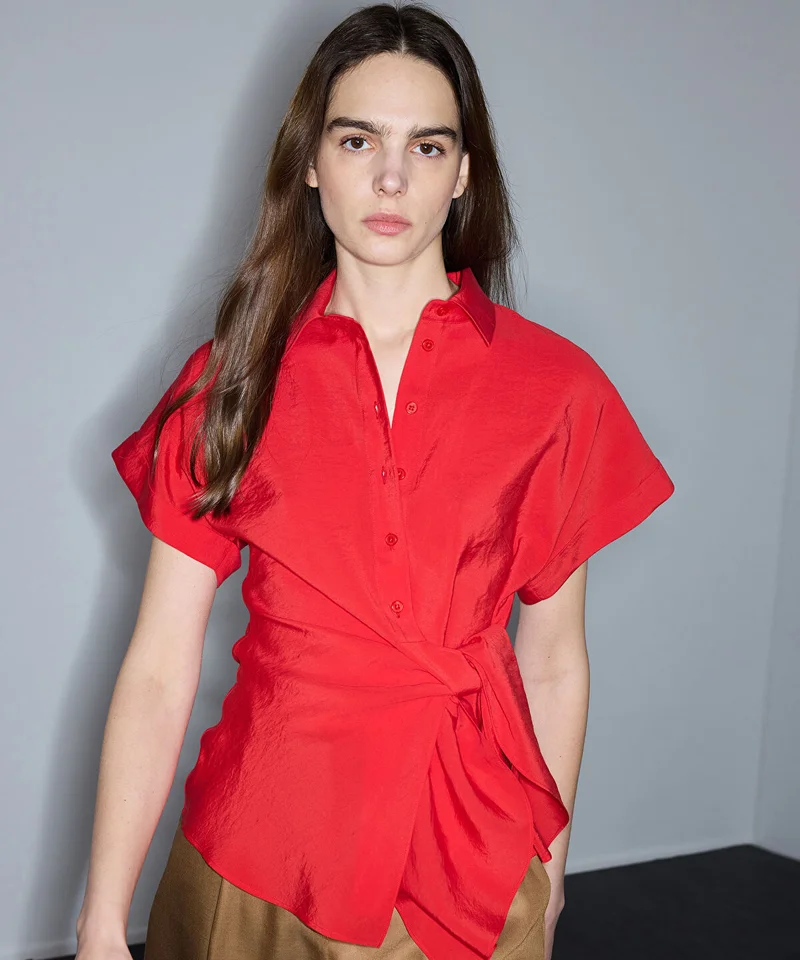 Ipekyol Asymmetric Tie Waist Shirt