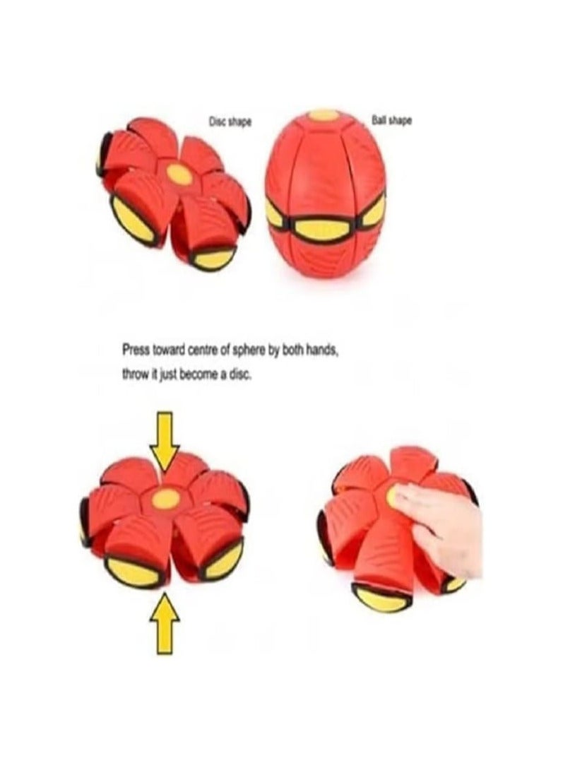 Magic Ball, Portable UFO Flying Disc Toy, Throwing Disc Ball, Flying Saucer Stress Relief Frisbee for Kids, Boys and Girls, Outdoor Gift in Red.  - Image 3